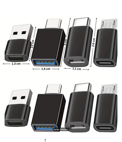 8-teiliges USB-zu-USB-C Adapter-Set